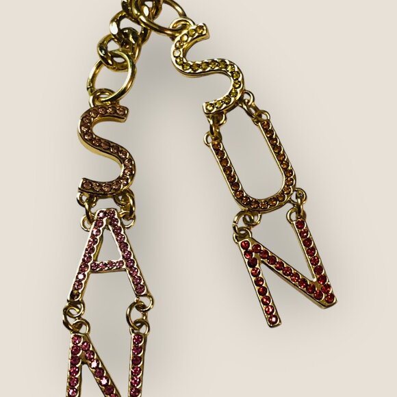 Victoria's Secret Sea Sand Sun Keychain Bag Clip With Rhinestone Letter Charms - Picture 6 of 6